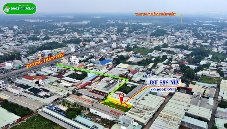 Giá Bán Cực Tốt - Bán thửa đất 585m2 sẵn 200m2 Thổ Cư nằm sau đường Trần Phú xã Phước Thiền Nhơn Trạch.