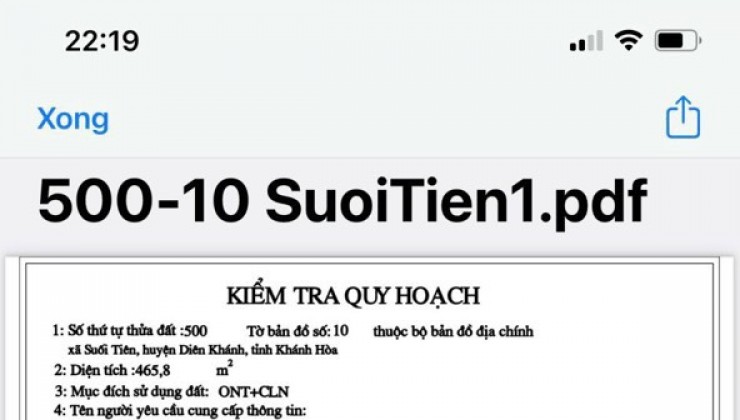 Bán đất Suối Tiên Diên Khánh rộng 466m ngang 10m có 100m thổ cư chỉ 2ty350tr Vùng Ven Nha Trang