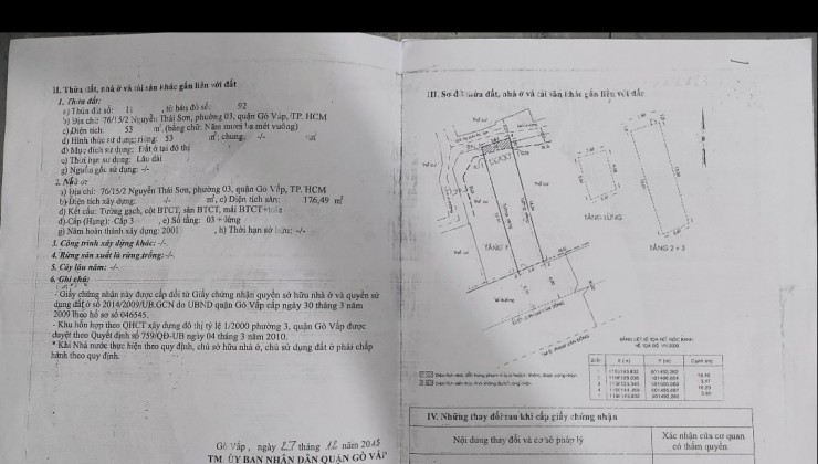 CHÍNH CHỦ CẦN BÁN NHANH NHÀ 2 MẶT TIỀN PHẠM VĂN ĐỒNG - GÒ VẤP - TP HỒ CHÍ MINH , 11 TỶ 5