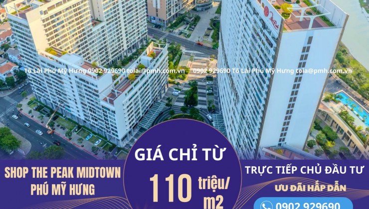 Bán Shophouse The Peak Midtown trực tiếp từ chủ đầu tư Phú Mỹ Hưng, Lịch thanh toán dài linh hoạt