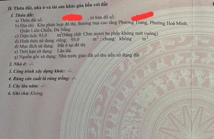 Bán lô đất Kẹp Công Viên - Đinh Đức Thiện - Hoà Minh - Liên Chiểu