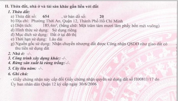 Nhà 4 TẦNG (5.5x35) Mặt Tiền Lê Văn Khương, Quận 12 (Ngay bến xe buýt Thới An)