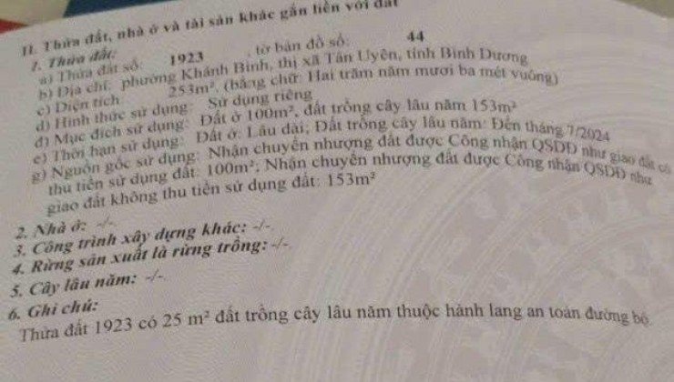 CHÍNH CHỦ Cần Bán Nhanh Căn Nhà Tại Phường Khánh Bình, Thị Xã Tân Uyên, Bình Dương