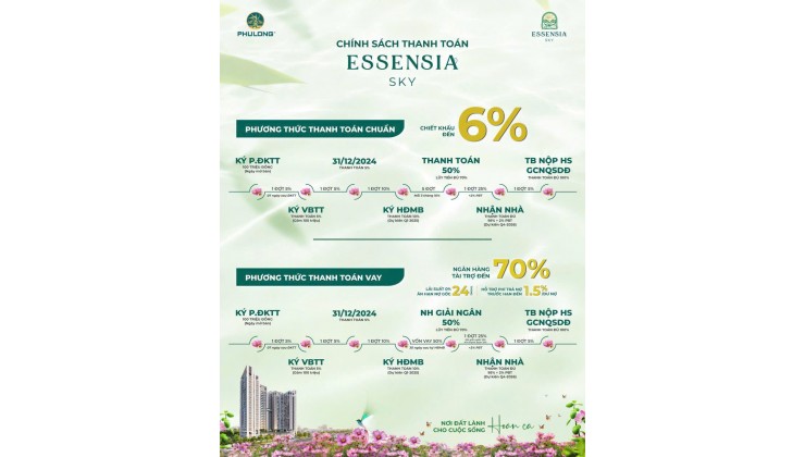 ☘️ THẢNH THƠI THANH TOÁN CÙNG ESSENSIA SKY - BOOKING NGAY NHẬN QUÀ LIỀN TAY