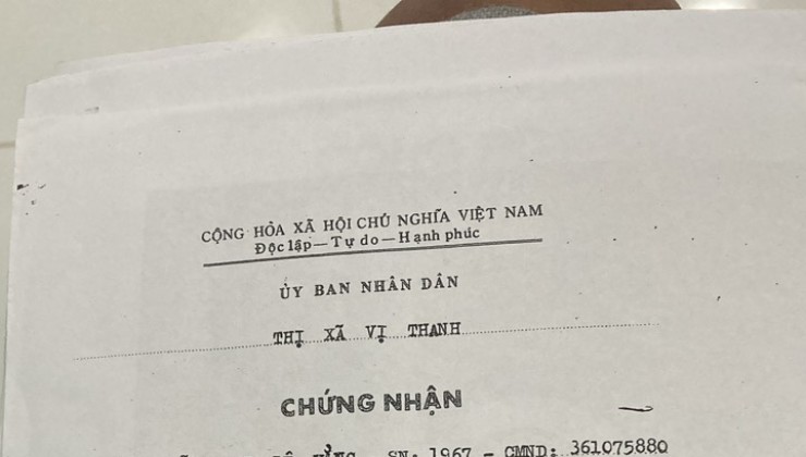 Cần Tiền Bán Gấp Đất SHR Tại Đường Trần Hưng Đạo, Khu Vực 4,P 5,Vị Thanh,Hậu Giang