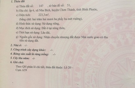 Bán Lô Đất A59, Ấp 6, Xã Nha Bích – Lô Góc 2 Mặt Tiền Giá 750 Triệu