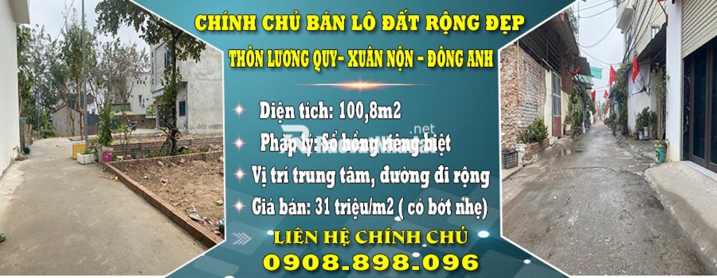 Cần Tiền Bán Nhanh lô đất đep tại Thôn Lương Quy, Xuân Nộn, Đông Anh