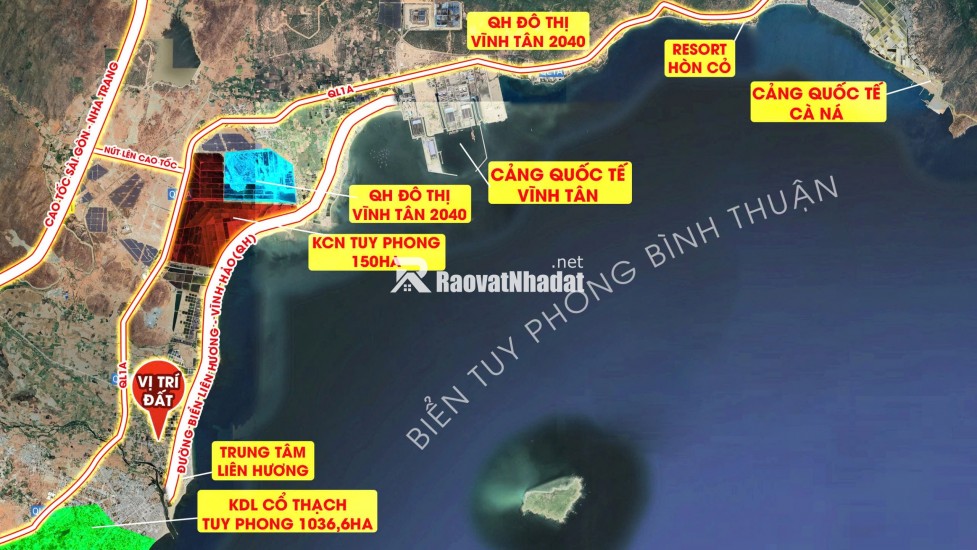 BÁN GẤP!Đất Biển Bình Thuận! Ngay nút giao Cao tốc Vĩnh Hảo và Cảng QT Cà Ná, KDL Cổ Thạch
