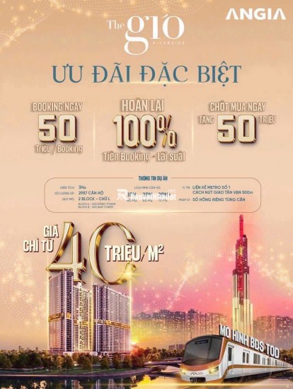 căn hộ cao cấp The Gió Riverside nằm cách trung tâm tphcm 11km