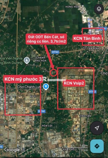 BÁN LÔ ĐẤT ĐẸP - TRUNG TÂM TP. BẾN CÁT - GIÁ ĐẦU TƯ 450tr