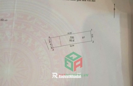 BÁN ĐẤT XÓM THƯỢNG UY NỖ ĐÔNG ANH - 93.6M2 - 2 MẶT NGÕ - GIÁ ĐẦU TƯ CHỈ 5X TIỂU HỌC
