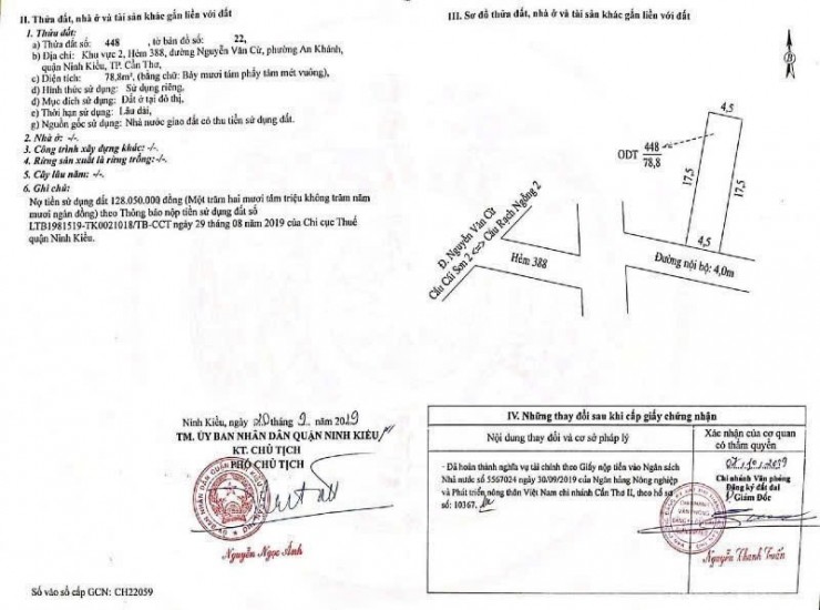 NỀN GIÁ RẺ TRỤC CHÍNH HẺM 388 NGUYỄN VĂN CỪ, AN KHÁNH, NINH KIỀU