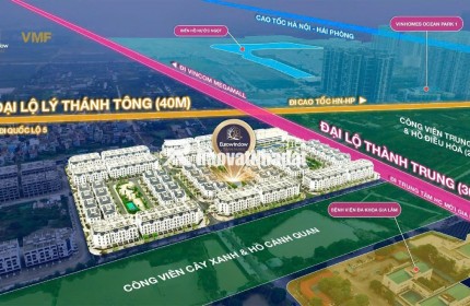 Bán suất ngoại giao liền kề Eurowindow Twin Parks Gia Lâm view công viên