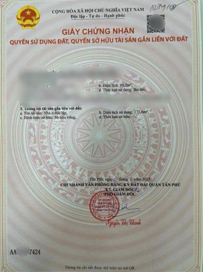 BÁN NHÀ TRỊNH ĐÌNH TRỌNG - GIÁP QUẬN 11 - 100M2 (4.2X22) NỞ HẬU 4.8M - HẺM ÔTÔ ĐƯỜNG NHỰA 6M THÔNG - 3 TẦNG MỚI ĐẸP - GIÁ 10 TỶ 6 TL