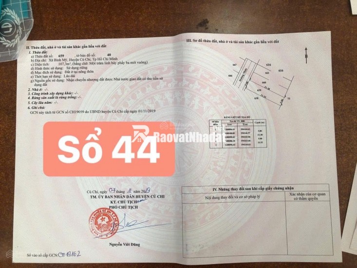 Chính chủ bán đất nền có sổ hồng 2.1 tỷ tại Xã Bình Mỹ, Củ Chi, HCM