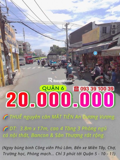 20 Triệu: NGUYÊN CĂN MẶT TIỀN QUẬN 1, CHỢ BẾN THÀNH, NHÀ MỚI 3 TẦNG 3 PHÒNG CÓ NỘI THẤT. 0933910039