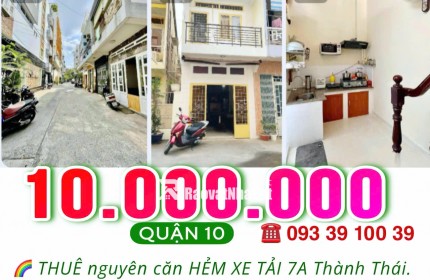HIẾM: 10 TRIỆU/TH- THUÊ NGUYÊN CĂN 2 TẦNG 2 PHÒNG NGỦ- HẺM XE HƠI- QUẬN TRUNG TÂM. LH: 0933910039