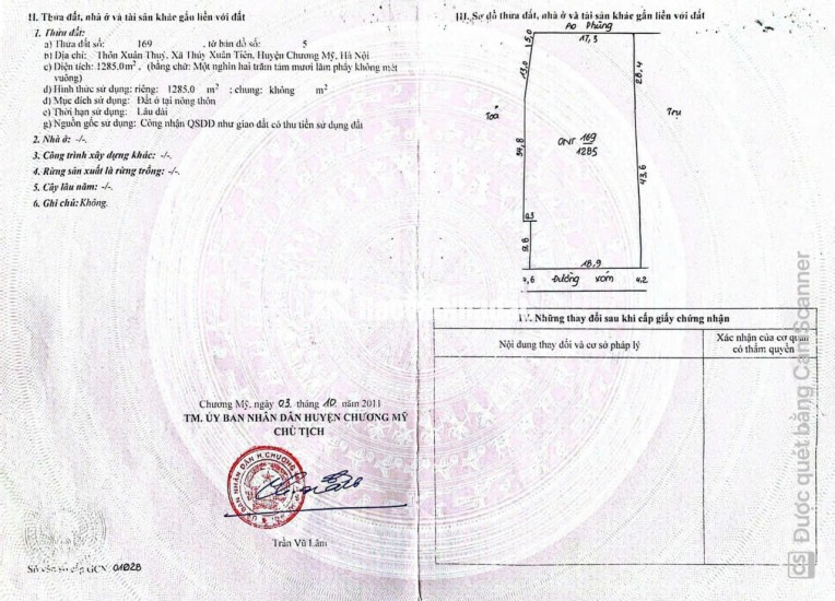 Siêu phẩm đất trung tâm Thủy Xuân Tiên – Chương Mỹ – Hà Nội