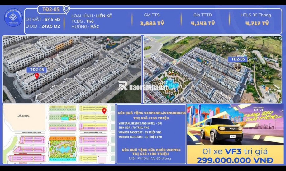 SIÊU ƯU ĐÃI – SỞ HỮU NHÀ VINHOMES MÓNG CÁI,  QUẢNG NINH - RINH XE VINFAST
