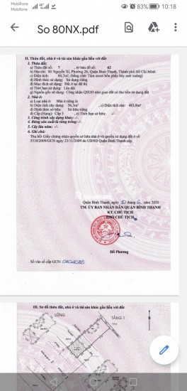 Bán Nhà Mặt Tiền 80 Nguyễn Xí ,Bình Thạnh