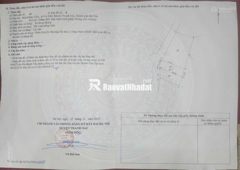 Chính chủ bán đất Cự Khê Thanh Oai, ngay khu đô thị Thanh Hà, 81m2. Giá 10 tỷ