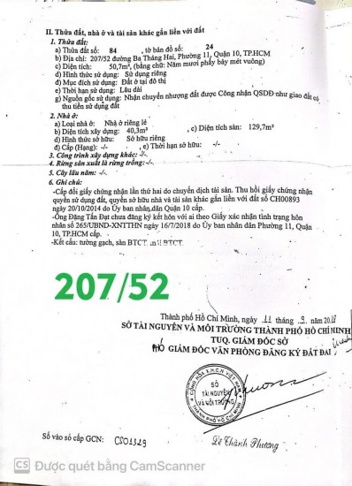 Bán Nhà Hẻm Xe Hơi 207/50-52 Đường 3 Tháng 2 ,P.11, Q.10
