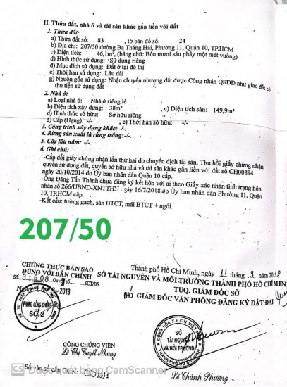 Bán Nhà Hẻm Xe Hơi 207/50-52 Đường 3 Tháng 2 ,P.11, Q.10