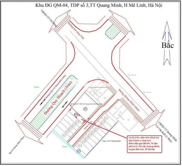 B.á.n đất đấu giá tổ 3 (Giai Lạc), xã Quang Minh, HN, DT80m, MT5m, vỉa hè, ôtô, g.i.á đầu tư 4.xtỷ, Lh 0869344682