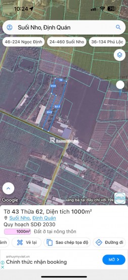 Bán đất vườn 1000m² tại Suối Nho, Định Quán – Pháp lý rõ ràng, giá 990 triệu