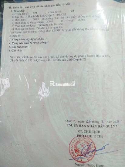 Đất Phường Cát Lái 200m2 MT đường 12m Giá 6 tỷ