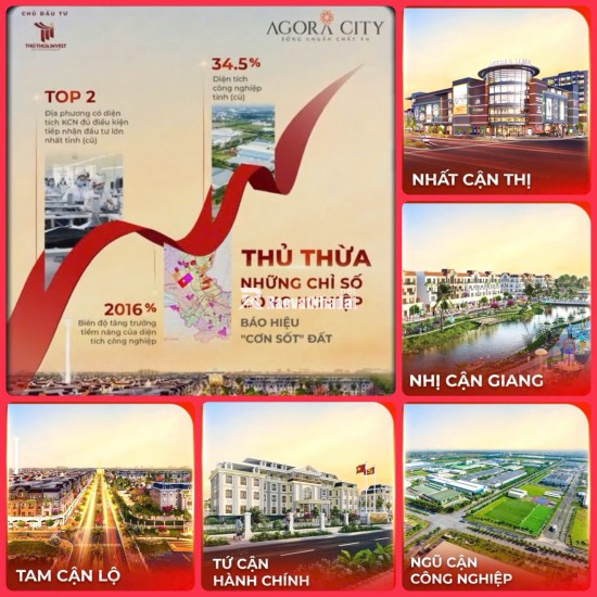 Đất nền 108m2 sổ hồng riêng chỉ 1,9 tỷ cửa ngõ khu hành chính Agora City. SƠN 0987449422