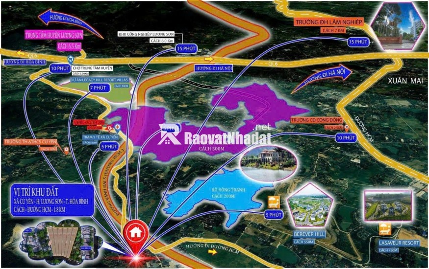 Bán đất nền LÕI KCN NHUẬN TRẠCH và Trung Tâm NGHỈ DƯỠNG tại Cư Yên, Lương Sơn, Hoà Bình.