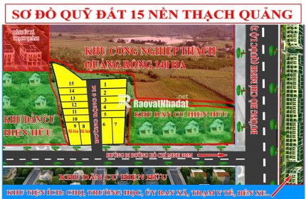 Bán nhanh mảnh đất vị tri đắc địa ngay sát khu công nghiệpThạch Quảng diện tích 412m2 595 triệu hiện đã phân thành 3 lô