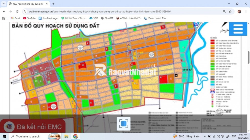 Bán đất mặt tiền huyện Đức Linh  Nguyễn Tri Phương có 100m2 ODT