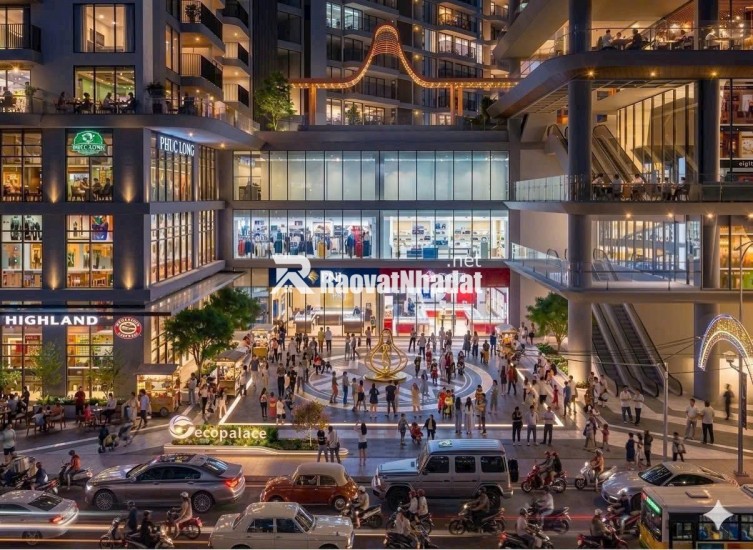 Shophouse khối đế Ecopalace nằm ngay sảnh chính của chung cư Ecopalace