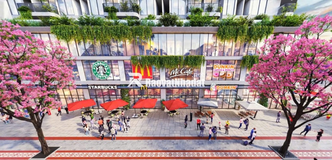 Shophouse khối đế Ecopalace nằm ngay sảnh chính của chung cư Ecopalace