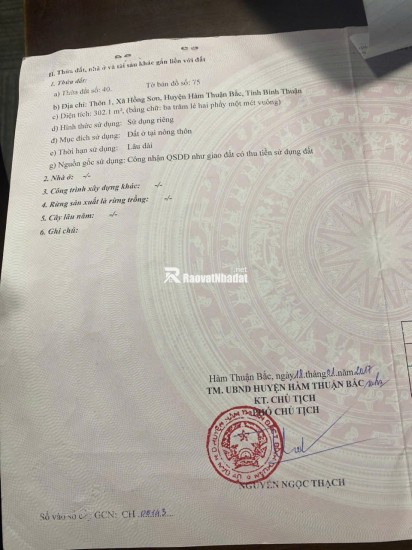 BÁN ĐẤT 6600M2 TẠI THÔN 4, XÃ HỒNG SƠN - ĐƯỜNG Ô TÔ - GIÁ 999 TRIỆU