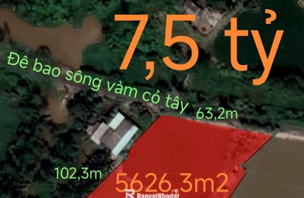 Bán lô đất thổ phân lô mặt tiền đê bao giá 7,5 tỷ