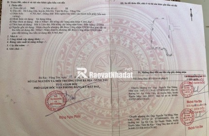 BÁN 4761m2 ĐẤT XÃ LÁNG DÀI, NGAY CHỢ LÁNG DÀI, HUYỆN ĐẤT ĐỎ BÀ RỊA (NAY LÀ XÃ ĐẤT ĐỎ - HCM)
