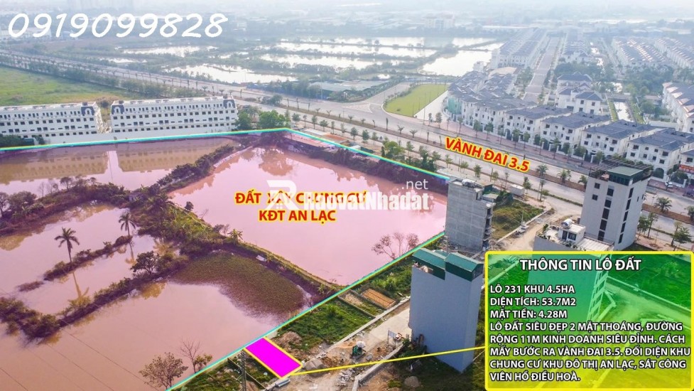 Chính chủ bán lô đất cực hiếm khu đất dịch vụ 4.6 ha Vân Canh sát An Lạc Symphony 3 bước chân ra vành đai 3.5 kinh doanh tốt