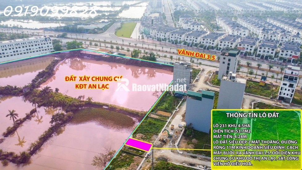 Chính chủ bán lô đất cực hiếm khu đất dịch vụ 4.6 ha Vân Canh sát An Lạc Symphony 3 bước chân ra vành đai 3.5 kinh doanh tốt