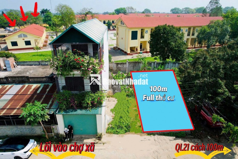 ĐẤT SÁT CẠNH ĐẤT ĐẤU GIÁ ĐỐI DIỆN TRƯỜNG CĐ LÀN 2 QL21 GẪN LỤC QUÂN CẮT LỖ LÔ HIẾM QUÁ