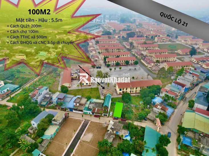 ĐẤT SÁT CẠNH ĐẤT ĐẤU GIÁ ĐỐI DIỆN TRƯỜNG CĐ LÀN 2 QL21 GẪN LỤC QUÂN CẮT LỖ LÔ HIẾM QUÁ