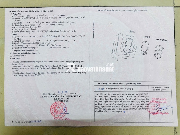 BÁN NHÀ 1074/22/1B ĐƯỜNG TỈNH LỘ 10 (THÔNG VỚI HẺM 111 LÊ ĐÌNH CẨN). LH:0933534006.