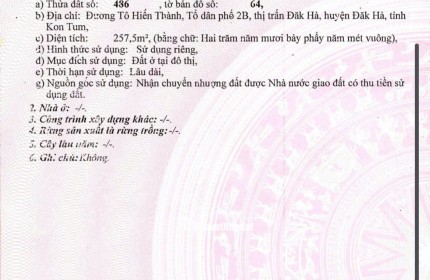 NƠI AN CƯ LÝ TƯỞNG - ĐẤT PHỐ NGUYỄN BỈNH KHIÊM - TRUNG TÂM ĐĂK HÀ