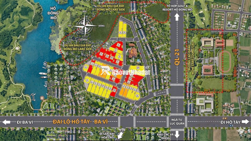Đất nền Hoà Lạc. Vị trí đẹp sát QL 21, trục Ba Vì - Hồ Tây.5p di chuyển ra Đại học quốc gia và khu CNC Hoà Lạc