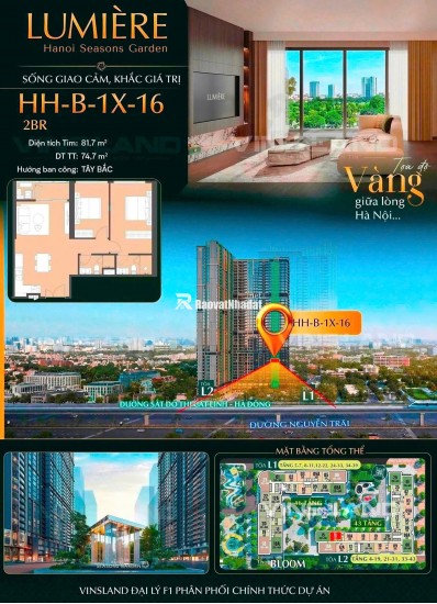 CĂN 2PN VIEW NỘI KHU TẠI HANOI SEASONS GARDEN: CƠ HỘI HIẾM CÓ ĐỂ SỞ HỮU CĂN HỘ CAO CẤP GIỮA LÒNG HÀ NỘI