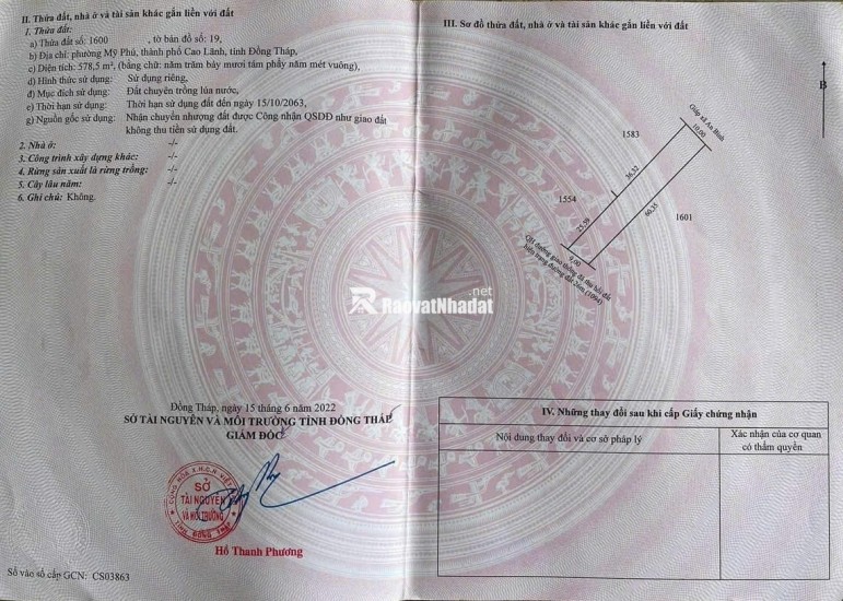 CẦN BÁN KHU ĐẤT TIỀM NĂNG MẶT TIỀN TUYẾN TRÁNH QL30 – GẦN CHỢ MỸ PHÚ. LH:0907682333.