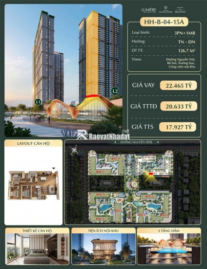  HH-B-04-15A – CĂN GÓC 3PN+1MR - HANOI SEASON GARDEN: THIÊN ĐƯỜNG GIỮA CHỐN ĐÔ THỊ NÁO NHIỆT
