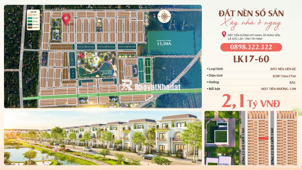 Đất nền sổ sẵn tại Long An, pháp lý hoàn chỉnh, nhận đất xây nhà ngay, chỉ từ 2,1 tỷ/nền